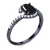 Oval Natural Stone Curved Art Deco Ring