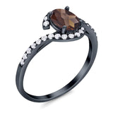 Oval Natural Stone Curved Art Deco Ring