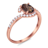 Oval Natural Stone Curved Art Deco Ring