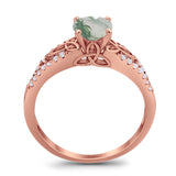 Vintage Style Round Natural Stone Ring