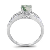 Vintage Style Round Natural Stone Ring