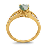 Vintage Style Round Natural Stone Ring