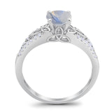 Vintage Style Round Natural Stone Ring