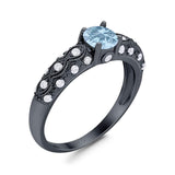 Vintage Style Round Natural Stone Solitaire Ring