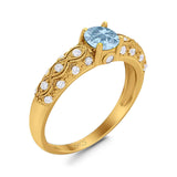 Vintage Style Round Natural Stone Solitaire Ring