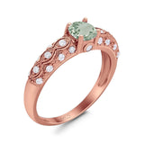 Vintage Style Round Natural Stone Solitaire Ring