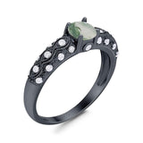 Vintage Style Round Natural Stone Solitaire Ring