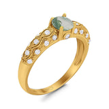 Vintage Style Round Natural Stone Solitaire Ring