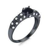 Vintage Style Round Natural Stone Solitaire Ring