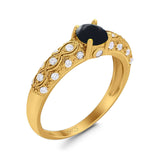 Vintage Style Round Natural Stone Solitaire Ring