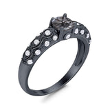 Vintage Style Round Natural Stone Solitaire Ring