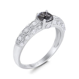 Vintage Style Round Natural Stone Solitaire Ring