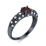 Vintage Style Round Natural Stone Solitaire Ring