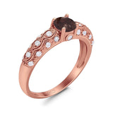 Vintage Style Round Natural Stone Solitaire Ring