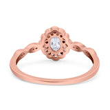 Art Deco Oval Natural Stone Floral Ring