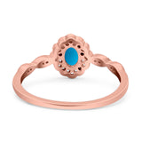 Art Deco Oval Natural Stone Floral Ring