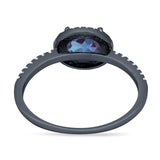 Art Deco Oval Natural Stone Solitaire Ring