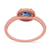 Art Deco Oval Natural Stone Solitaire Ring