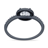 Art Deco Oval Natural Stone Solitaire Ring