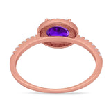 Art Deco Oval Natural Stone Solitaire Ring