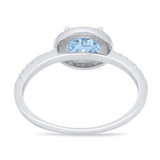 Art Deco Oval Natural Stone Solitaire Ring