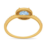 Art Deco Oval Natural Stone Solitaire Ring