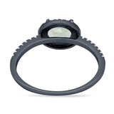 Art Deco Oval Natural Stone Solitaire Ring