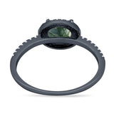 Art Deco Oval Natural Stone Solitaire Ring