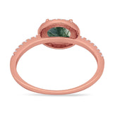 Art Deco Oval Natural Stone Solitaire Ring