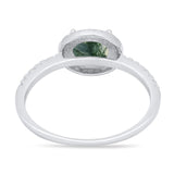 Art Deco Oval Natural Stone Solitaire Ring