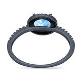 Art Deco Oval Natural Stone Solitaire Ring