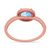 Art Deco Oval Natural Stone Solitaire Ring