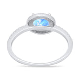 Art Deco Oval Natural Stone Solitaire Ring