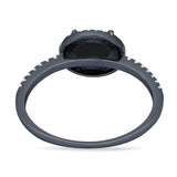 Art Deco Oval Natural Stone Solitaire Ring