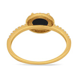 Art Deco Oval Natural Stone Solitaire Ring