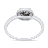 Art Deco Oval Natural Stone Solitaire Ring