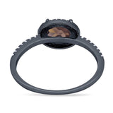 Art Deco Oval Natural Stone Solitaire Ring