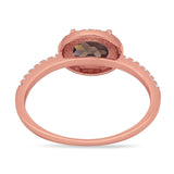 Art Deco Oval Natural Stone Solitaire Ring