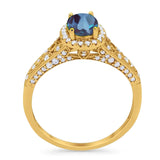 Vintage Style Oval Natural Stone Art Deco Ring