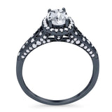 Vintage Style Oval Natural Stone Art Deco Ring