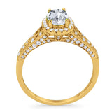 Vintage Style Oval Natural Stone Art Deco Ring