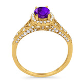 Vintage Style Oval Natural Stone Art Deco Ring