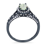 Vintage Style Oval Natural Stone Art Deco Ring