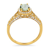 Vintage Style Oval Natural Stone Art Deco Ring