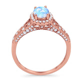 Vintage Style Oval Natural Stone Art Deco Ring