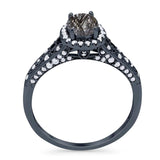 Vintage Style Oval Natural Stone Art Deco Ring