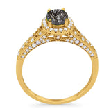 Vintage Style Oval Natural Stone Art Deco Ring