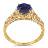 Vintage Style Round Natural Stone Ring