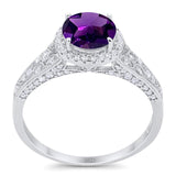 Vintage Style Round Natural Stone Ring