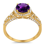 Vintage Style Round Natural Stone Ring